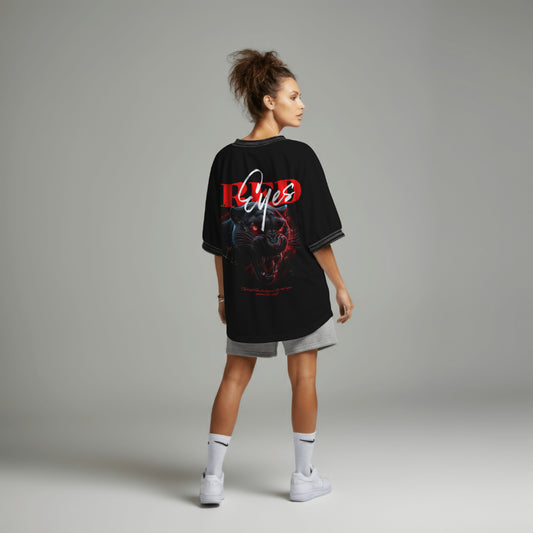 Red Eyes Fierce Panther T-Shirt – Bold Graphic Oversized Tee for Men & Women