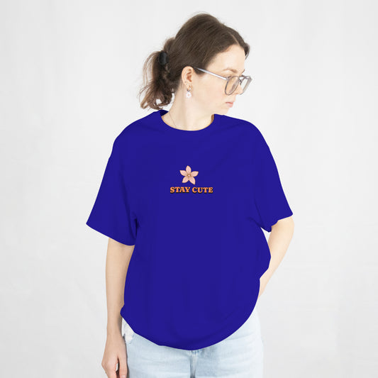 Trendy Women's Oversized T-Shirt – Stay Cute Graphic Print | Casual Streetwear Tee