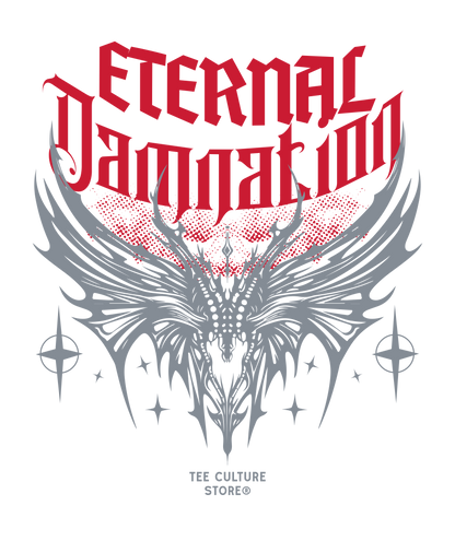 Eternal Damnation Oversized Gothic T-Shirt – Dark Aesthetic Streetwear
